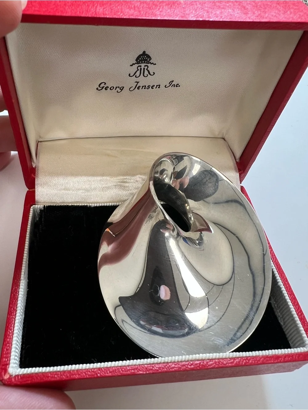 Georg Jensen Large Sterling Silver “MOBIUS” Brooch Pin Denmark